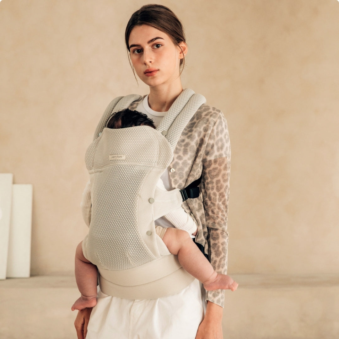 MerryTune Double-Care Newborn Baby Carrier - 3D AirMesh Breathability, Parent & Baby Friendly Design