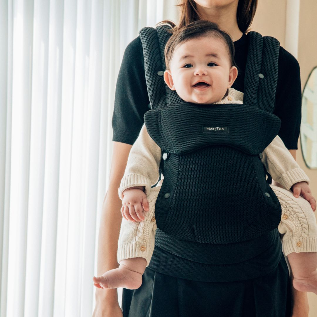 MerryTune Double-Care Newborn Baby Carrier - 3D AirMesh Breathability, Parent & Baby Friendly Design